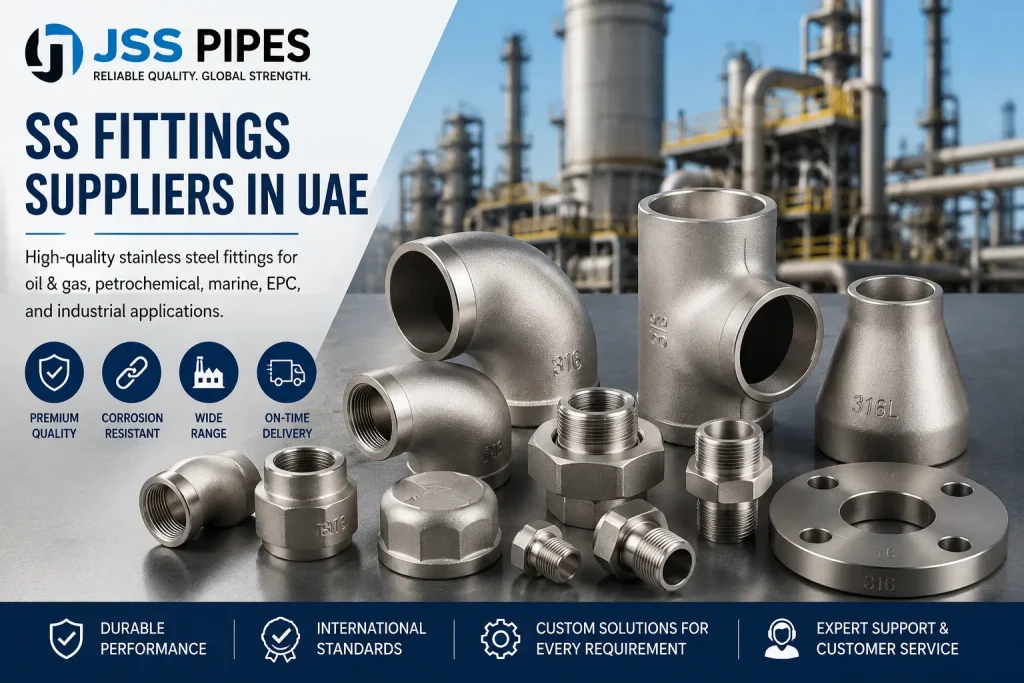 SS Fittings Suppliers in UAE – Stainless Steel Pipe Fittings, Compression Fittings, Tube Fittings and Flanges