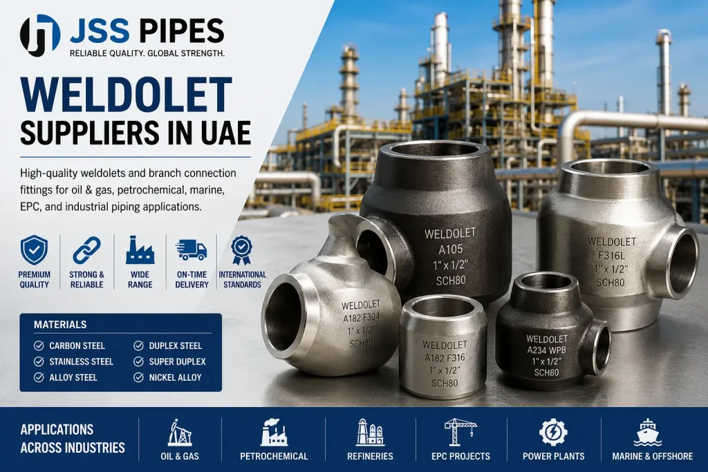 Weldolet Suppliers in UAE – Stainless Steel and Carbon Steel Weldolets for Industrial Piping Systems