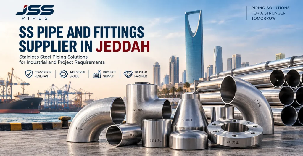 SS pipe and fittings supplier in Jeddah providing stainless steel piping