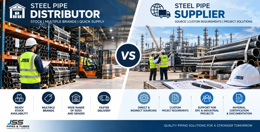 Steel pipe distributor vs supplier comparison for industrial pipe procurement