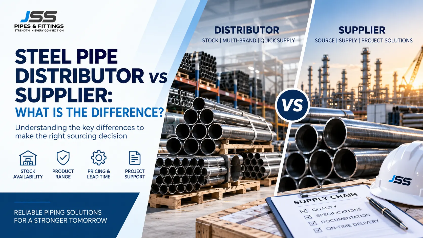 Steel pipe distributor vs supplier comparison for industrial pipe sourcing and project procurement